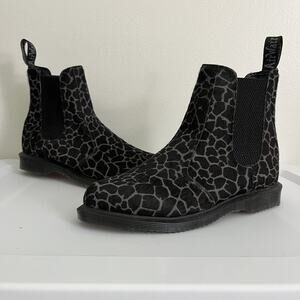 Dr Martens Flora Hair On‎ Giraffe Chelsea Boot US 6, EU 37 Baddie Goth Black NEW